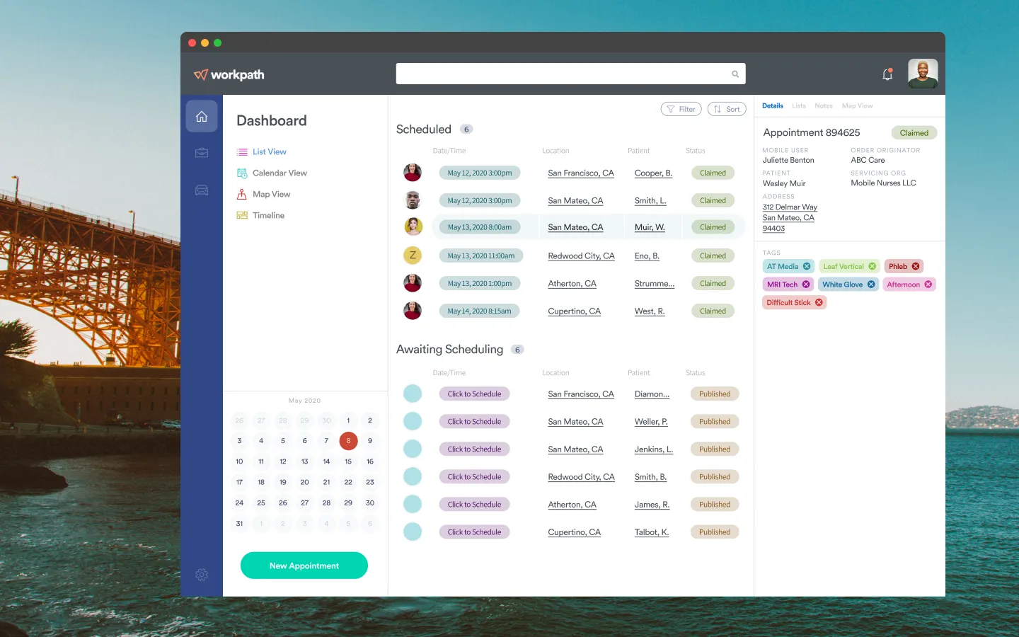 The Workpath product dashboard, built from the same design system